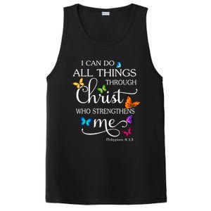 I Can Do All Things Through Christ Butterfly Art Religious Great Gift PosiCharge Competitor Tank