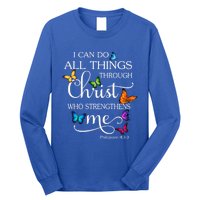 I Can Do All Things Through Christ Butterfly Art Religious Great Gift Long Sleeve Shirt