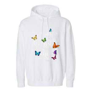 I Can Do All Things Through Christ Butterfly Art Religious Great Gift Garment-Dyed Fleece Hoodie