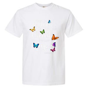 I Can Do All Things Through Christ Butterfly Art Religious Great Gift Garment-Dyed Heavyweight T-Shirt