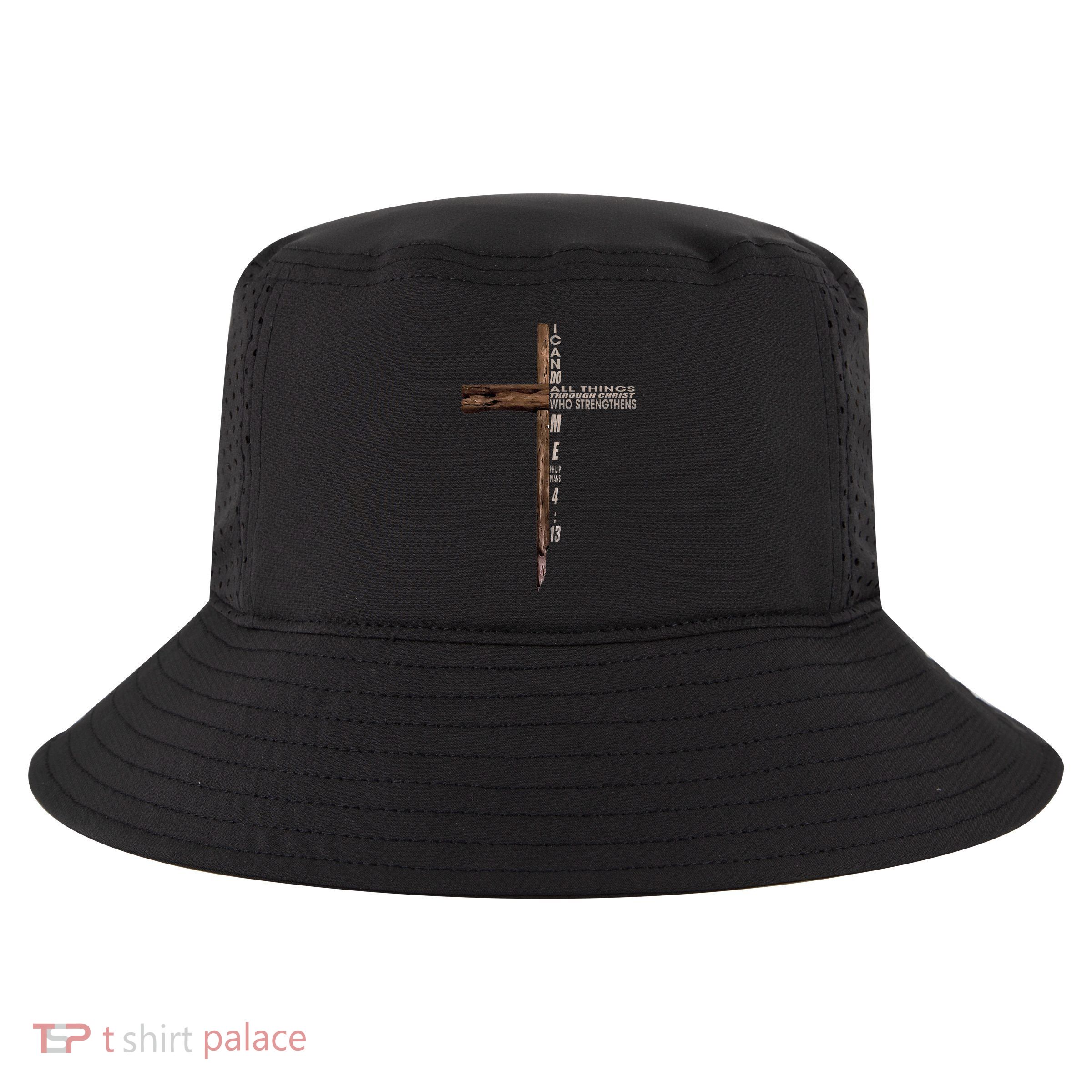I Can Do All Things Through Christ Who Strengthens Me Cross Cool Comfort Performance Bucket Hat