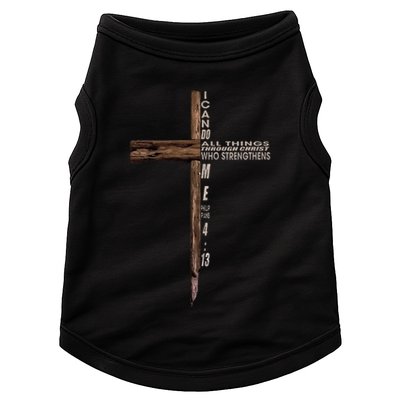I Can Do All Things Through Christ Who Strengthens Me Cross Doggie Tank