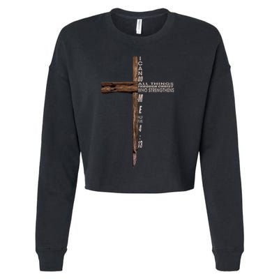 I Can Do All Things Through Christ Who Strengthens Me Cross Cropped Pullover Crew