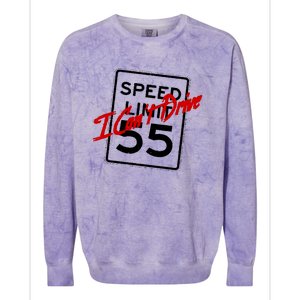 I Cant Drive 55 Distressed Colorblast Crewneck Sweatshirt