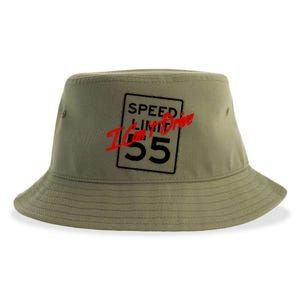 I Cant Drive 55 Distressed Sustainable Bucket Hat