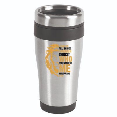 I Can Do All Things Through Christ Who Strengthens Me Philippians 4:13 16oz Travel Tumbler
