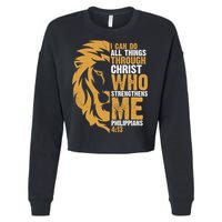 I Can Do All Things Through Christ Who Strengthens Me Philippians 4:13 Cropped Pullover Crew