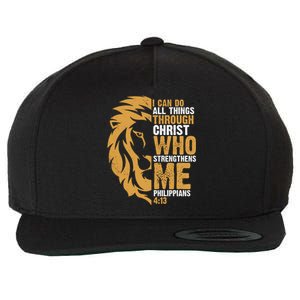 I Can Do All Things Through Christ Who Strengthens Me Philippians 4:13 Wool Snapback Cap