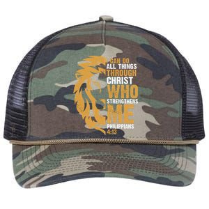 I Can Do All Things Through Christ Who Strengthens Me Philippians 4:13 Retro Rope Trucker Hat Cap