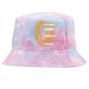 I Can Do All Things Through Christ Who Strengthens Me Philippians 4:13 Tie-Dyed Bucket Hat