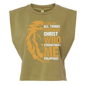 I Can Do All Things Through Christ Who Strengthens Me Philippians 4:13 Garment-Dyed Women's Muscle Tee