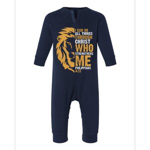 I Can Do All Things Through Christ Who Strengthens Me Philippians 4:13 Infant Fleece One Piece