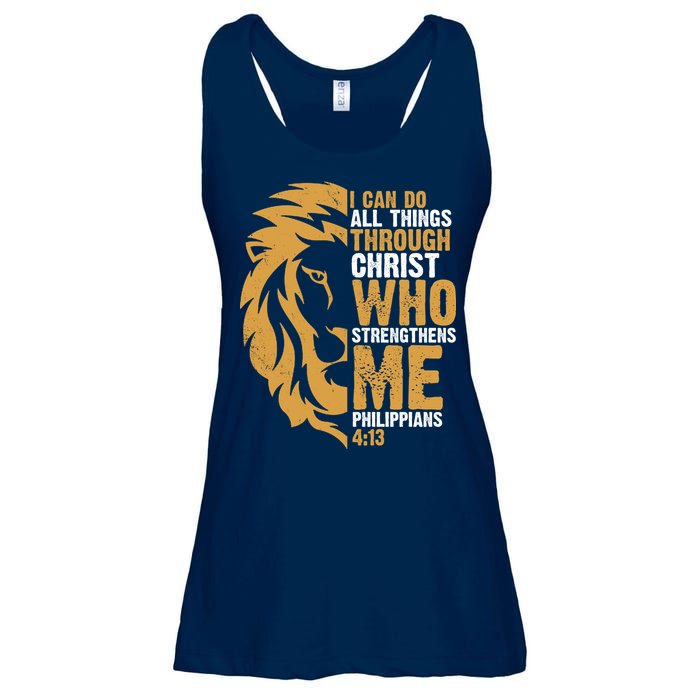 I Can Do All Things Through Christ Who Strengthens Me Philippians 4:13 Ladies Essential Flowy Tank