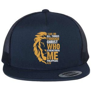 I Can Do All Things Through Christ Who Strengthens Me Philippians 4:13 Flat Bill Trucker Hat