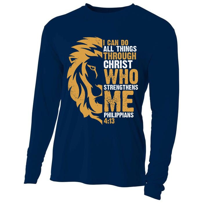 I Can Do All Things Through Christ Who Strengthens Me Philippians 4:13 Cooling Performance Long Sleeve Crew