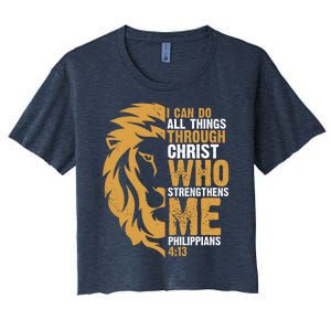 I Can Do All Things Through Christ Who Strengthens Me Philippians 4:13 Women's Crop Top Tee