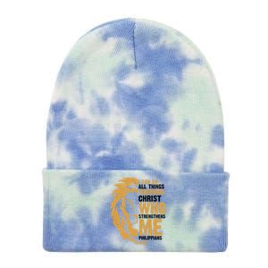 I Can Do All Things Through Christ Who Strengthens Me Philippians 4:13 Tie Dye 12in Knit Beanie