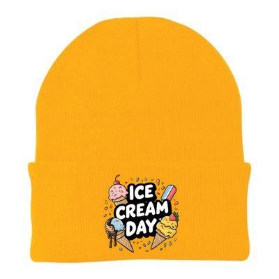 Ice Cream Day 2024 Ice Cream Ice Cream Funny Gift Knit Cap Winter Beanie