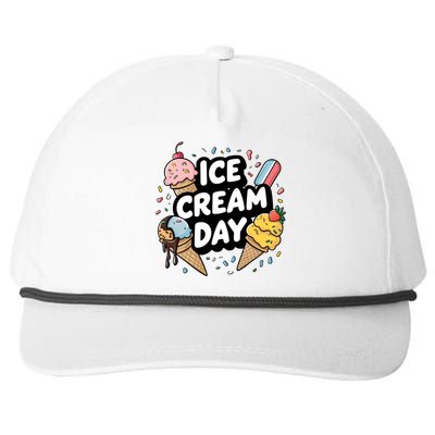 Ice Cream Day 2024 Ice Cream Ice Cream Funny Gift Snapback Five-Panel Rope Hat