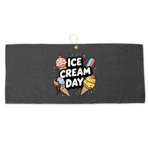 Ice Cream Day 2024 Ice Cream Ice Cream Funny Gift Large Microfiber Waffle Golf Towel