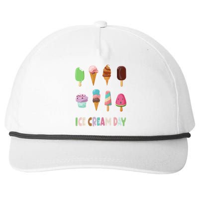 Ice Cream Day Gift Ice Cream Party Gift Snapback Five-Panel Rope Hat