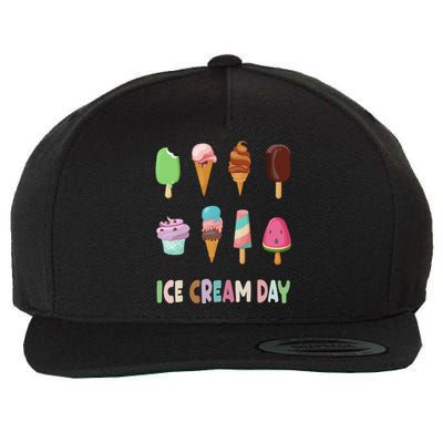 Ice Cream Day Gift Ice Cream Party Gift Wool Snapback Cap