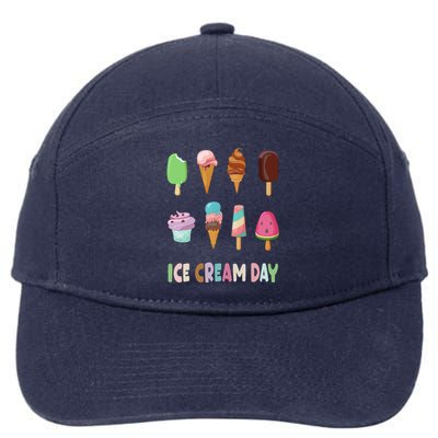 Ice Cream Day Gift Ice Cream Party Gift 7-Panel Snapback Hat