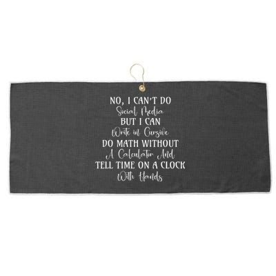 I CanT Do Social Media Hilarious Quotes Large Microfiber Waffle Golf Towel