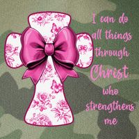 I Can Do All Things Through Christ Toile Cross And Bow Legacy Tie Dye Trucker Hat