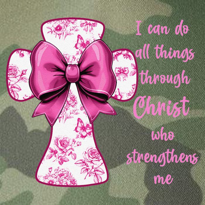 I Can Do All Things Through Christ Toile Cross And Bow Legacy Tie Dye Trucker Hat
