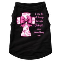 I Can Do All Things Through Christ Toile Cross And Bow Doggie Tank