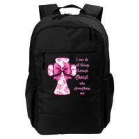 I Can Do All Things Through Christ Toile Cross And Bow Backpack