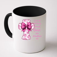 I Can Do All Things Through Christ Toile Cross And Bow Mug