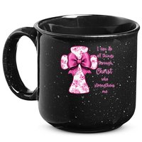 I Can Do All Things Through Christ Toile Cross And Bow 15oz Campfire Ceramic Mug