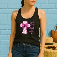 I Can Do All Things Through Christ Toile Cross And Bow Womens Tank Top