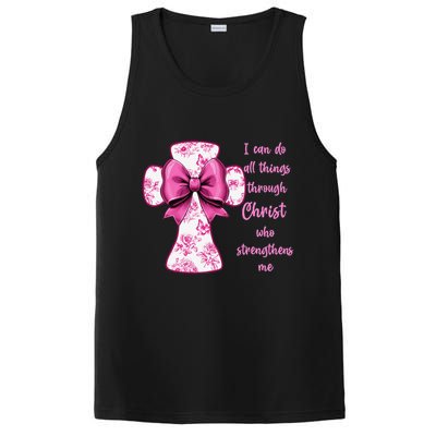 I Can Do All Things Through Christ Toile Cross And Bow PosiCharge Competitor Tank