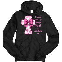 I Can Do All Things Through Christ Toile Cross And Bow Tie Dye Hoodie