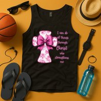 I Can Do All Things Through Christ Toile Cross And Bow Tank Top