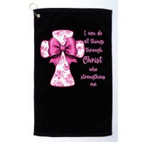I Can Do All Things Through Christ Toile Cross And Bow Golf Towel