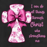 I Can Do All Things Through Christ Toile Cross And Bow Golf Towel
