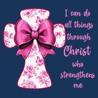 I Can Do All Things Through Christ Toile Cross And Bow Infant Baby Jersey Bodysuit
