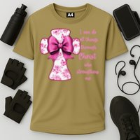 I Can Do All Things Through Christ Toile Cross And Bow Performance Shirt