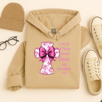 I Can Do All Things Through Christ Toile Cross And Bow Hoodie