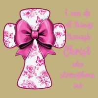 I Can Do All Things Through Christ Toile Cross And Bow Hoodie
