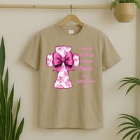 I Can Do All Things Through Christ Toile Cross And Bow T-Shirt