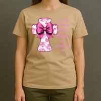 I Can Do All Things Through Christ Toile Cross And Bow T-Shirt