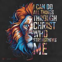 I Can Do All Things Through Christ Lion Faith Religious Cool Comfort Performance Bucket Hat