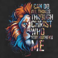 I Can Do All Things Through Christ Lion Faith Religious Beanie