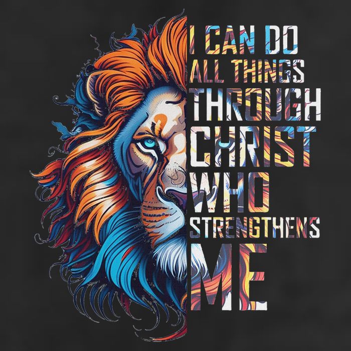 I Can Do All Things Through Christ Lion Faith Religious Beanie