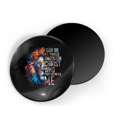 I Can Do All Things Through Christ Lion Faith Religious Magnet